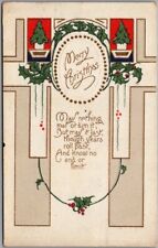 1916 MERRY CHRISTMAS Embossed Greetings Postcard 