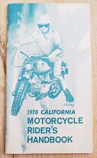 California Motorcycle Rider’s Handbook 1970 DMV Vintage Brochure picture