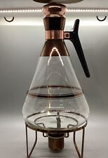 Vintage MCM Atomic Inland Glass Coffee Carafe Decanter With Warmer Stand picture