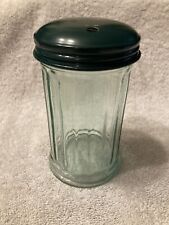 Vintage GEMCO Sugar Dispenser, Container, Green Glass, Metal Top, Diner Style. picture