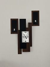 VTG Mid Century Modern Verichron  Floating Panel Wall Clock W/ Sconces 1960's picture