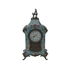 Vintage Chinese Turquoise Ceramic Metal Frame Western Clock Display ws3526 picture