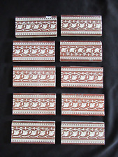 Antique England Mintons China Stoke on Trent 10 pc lot border Tiles brown floral picture