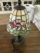 Mid Century Tiffany Style Lamp Shade Stained Glass Floral Dome Art Deco 12” picture