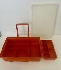 Vintage Tupperware Tuppercraft XL Sew/Craft/Tackle Box Organizer 1421 Orange picture