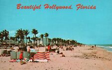 Vintage Postcard Fun Spots Beautiful Clear Water White Sand Beaches Hollywood FL picture