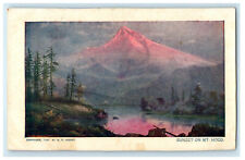 c1900s Sunset on Mount Hood Unposted Antique Postcard picture