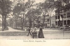GA~GEORGIA~AUGUSTA~LADIES WITH BABY STROLLER ON GREEN STREET~C.1905 picture