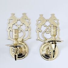 Pair Baldwin Wall Sconces Williamsburg Lions picture