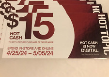 3 Hot Topic Hot Cash $15 off $30 coupons valid from 04/24/24 to 05/05/24 picture