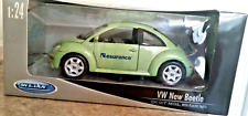 WELLY VW NEW BEETLE 1:24 DIE CAST METAL ESURANCE-LIME GREEN-NEW IN BOX picture