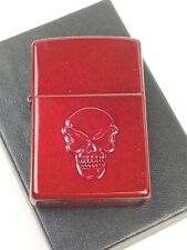 Zippo 21063 Candy Apple Red Windproof Lighter w/ Embossed Skull  - APR (D) 2022 picture