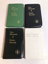Lot of 4 VTG Pocket Bibles New Testament Psalms Proverbs Gideon 1968-1987 God picture
