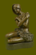 Art Nouveau Sculpture Hawaiian Dance Hawaii Hula Girl Dancer Bronze Statue Gift picture