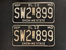 PAIR OF MISSOURI LICENSE PLATES TRUCK 1985 SW2 899 SEPTEMBER picture