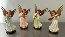 4 VNTG Plastic CHRISTMAS ANGELS with INSTRUMENT Pastels Hong Kong  picture