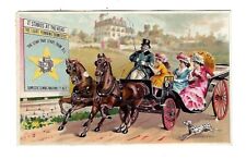 c1890 Trade Card Domestic Sewing Machine, Horse & Carriage picture