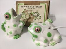 Frog Fantasy Sugar & Creamer WITH Spoon Japan 1973 NOS Open Box Barn Fresh picture