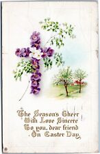 The Season's Cheer...On Easter Day - Violet cross and scene picture