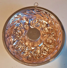 Roses Jello Mold Rose Gold Copper Aluminum 1963 A.H.C. Wall Hanging 5 Cup MCM picture