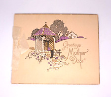 Vintage Mother's Day Card Ribbon Verse No Envelope Wishing Well picture