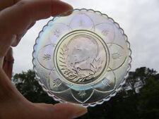 Millville Art Glass MAG Jesus Christ Iridescent Clear Embossed Cup Plate picture
