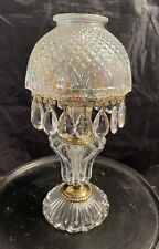 Vtg Cut Glass Michelotti Boudoir Table Lamp Crystal Prism Holland Iridescent picture