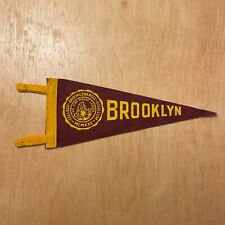 Vintage 1950s Brooklyn College 4x9 Felt Pennant Flag picture