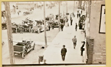 RPPC 1907 Automobiles Full of People on Busy Main Street Horse Buggies Unposted picture