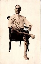 Real Photo Circus Sideshow Performer Ralph The Elephant Man Signed RP RPPC K202 picture