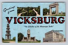 Vicksburg MS-Mississippi, GENERAL LARGE LETTER GREETING, Vintage Postcard picture