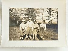 VINTAGE BW PHOTO - 1940's Boys Playing Football - Period piece Uniforms picture