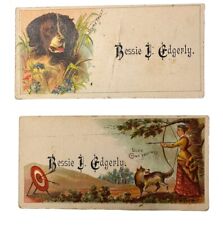 Victorian Calling cards Bessie J Edgerly DOGS B76 picture