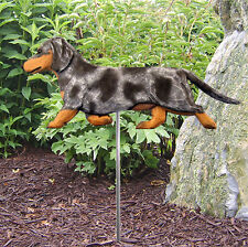 Dachshund Outdoor Garden Dog Sign Hand Painted Figure Blue Smooth picture
