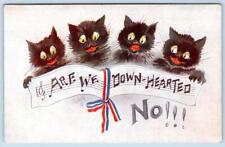 BLACK CATS SINGING*ARE WE DOWNHEARTED? NO*MUSICAL*PATRIOTIC*TUCK'S OILETTE picture