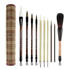 10-Piece Chinese Calligraphy Brush Set - Premium Writing Brushes with Roll-up... picture