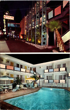 Carolina-Hollywood Motel Pool Hollywood California CA Dual View Postcard L64 picture