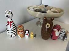Set Of Animal Themed Wooden Nesting Dolls picture