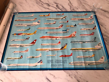 Vintage Poster 1980's Civil Aircraft Airplane Airline Poster 28x40