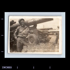 Vintage Photo BLACK AFRICAN AMERICAN ARMY MAN SOLDIER SMOKING picture
