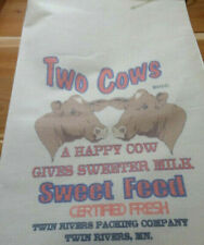  RL-47 TWO COWS Flour Bag Sack Feed Seed  Novelty Collectible picture