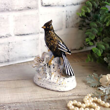 Courtly Song Bird Decor Black White Stripe Decor Bird Figurine picture