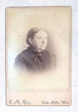 1880s 1890s Victorian Women Cabinet Card Lake Mills Wisconsin Gilded Edge picture