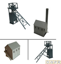 DAPR - N Gauge Model Scenery Building Kit- Mining Pit Head Tower & Winding House picture
