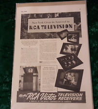 1939 RCA Victor Television Print Advertisement - Very early TV picture