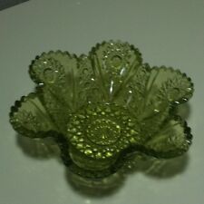Antique EAPG ? Fenton? Pattern Unknown Green Scalloped Bowl 6