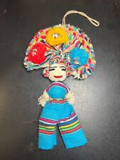Vintage Hanging Handmade Traditional Mexican Colorful Folk Art Yarn Doll - 11