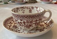 1887 ANTIQUE ROYAL CROWN DERBY OSBORNE RED CUP & SAUCER, R N 338-41 Rare C54 picture