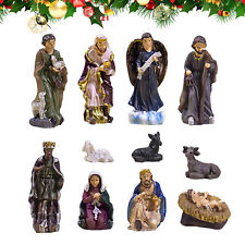11pcs Christmas Nativity Set Jesus Figures resin Decor Birth Of Jesus Home Decor picture
