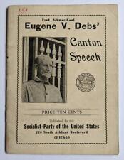 ca. 1918 SOCIALIST PARTY PROPAGANDA BOOKLET, SPEECH of EUGENE V DEBS Canton OHIO picture